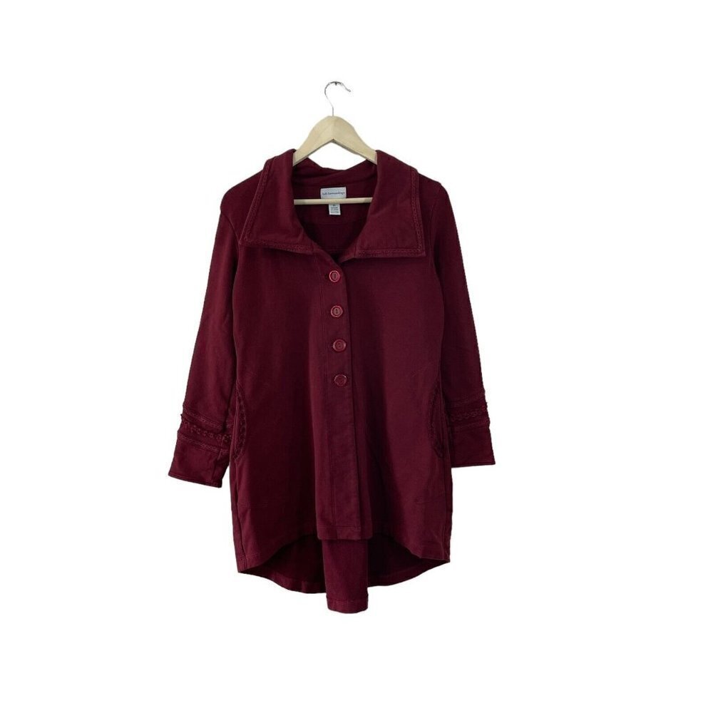 Soft Surroundings Medium Button Jacket Embroidere… - image 2